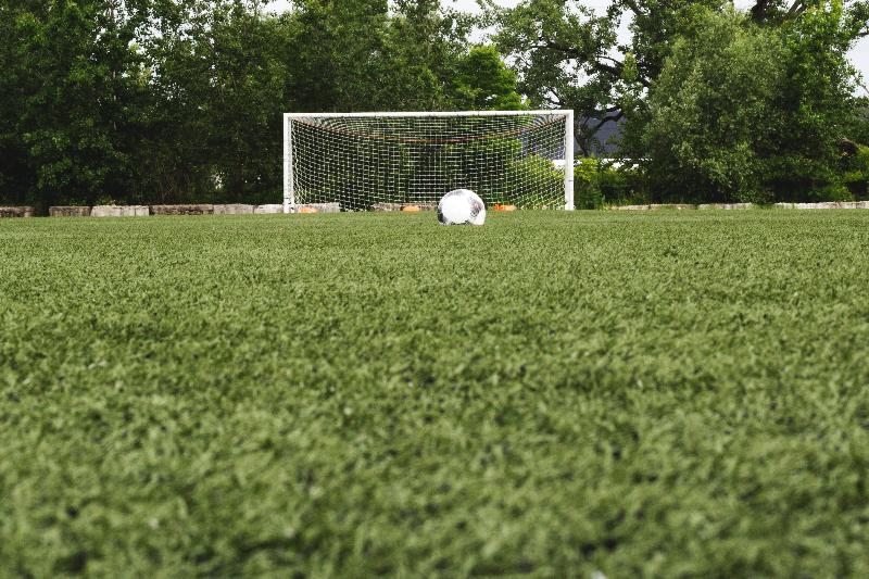 Soccer Ball by Net